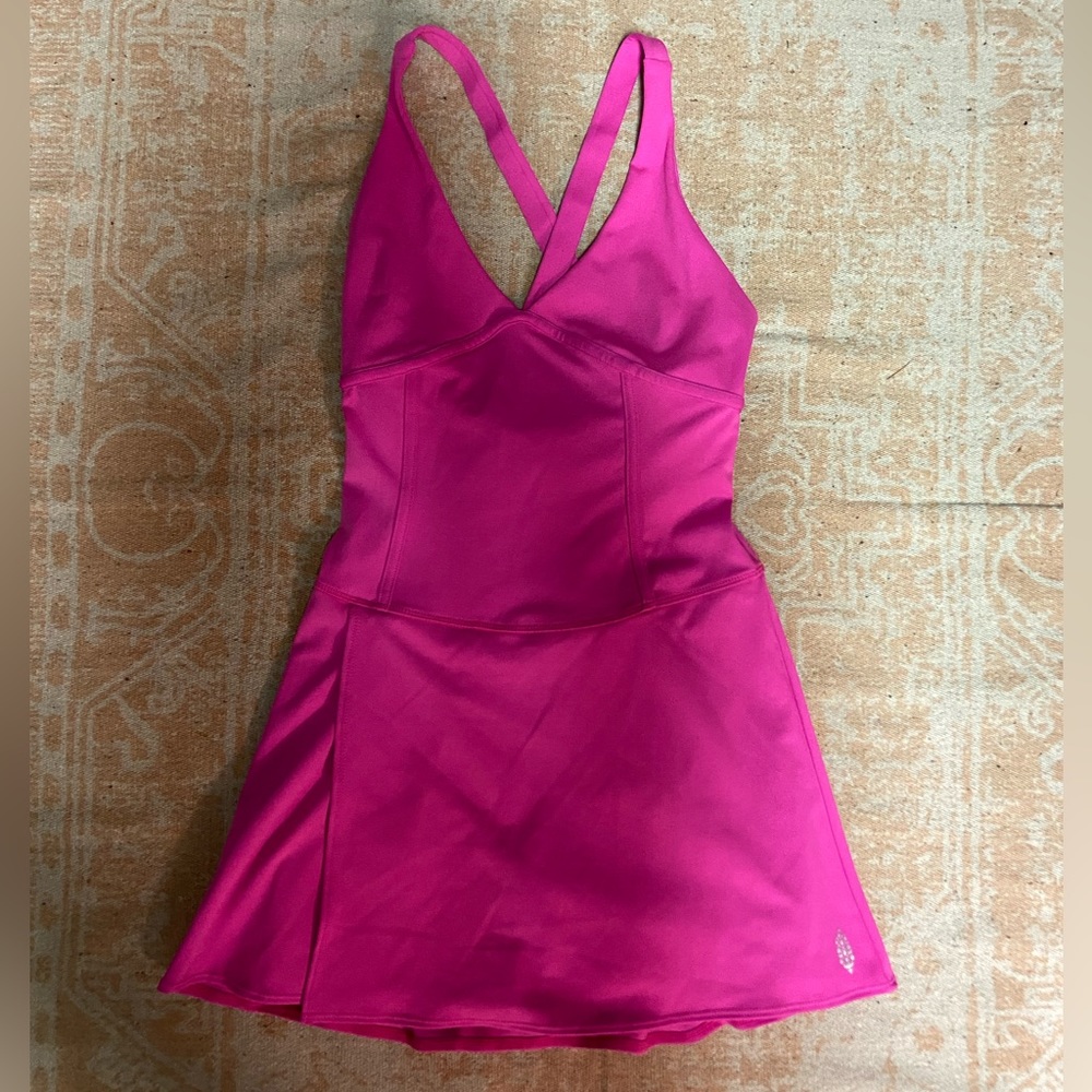 Free People Fuchsia Pink Fit-and-Flare Dress